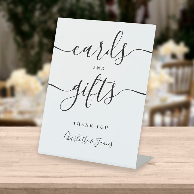 Black And White Signature Script Cards And Gifts Pedestal Sign (Creator Uploaded)