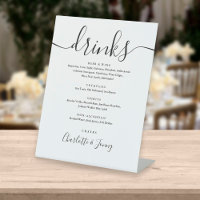 Black And White Signature Script Drinks Menu