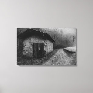 Black and White Silent Hill Oil Painting Canvas
