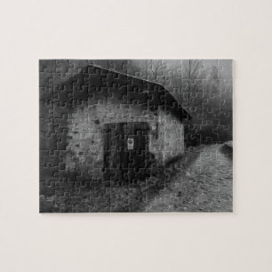 Black and White Silent Hill Oil Painting Puzzle