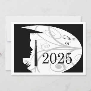 Black and White Silhouette 2025 Card