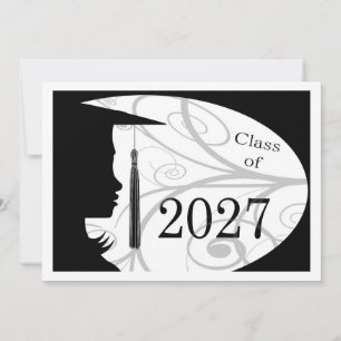 Black and White Silhouette 2027 Card