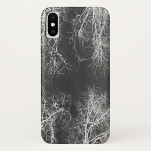 Black and white silhouetted trees iPhone x case