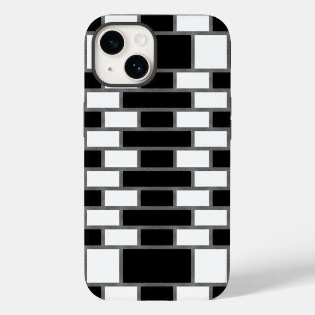 Black And White Sillitoe Tartan Chequered Pattern  Case-Mate iPhone Case (Back)