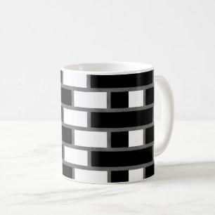 Black And White Sillitoe Tartan Chequered Pattern  Coffee Mug