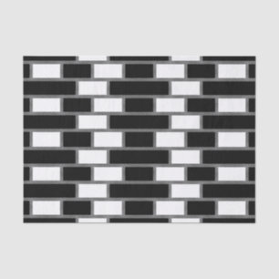 Black And White Sillitoe Tartan Chequered Pattern Tissue Paper