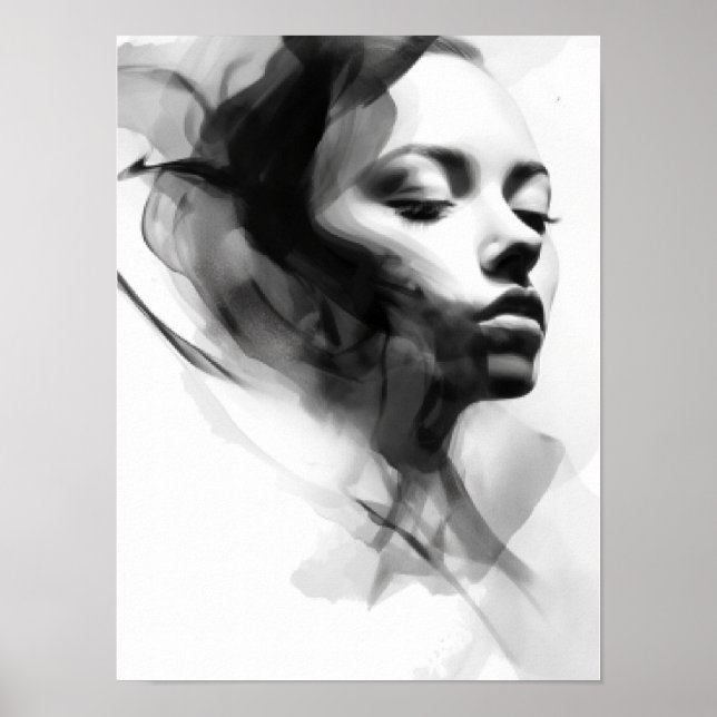 Black and white Simple Art  Poster (Front)