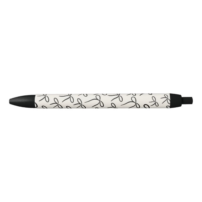 Black and White Simple Bows Pattern Ink Pen (Front)