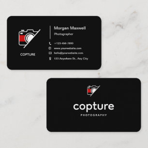 Black and White Simple Clean Photography  Business Card