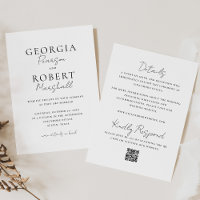 Black and White Simple Double-Sided Wedding
