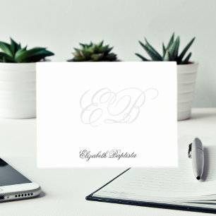 Black and White Simple Elegant Monogram Post-it Notes