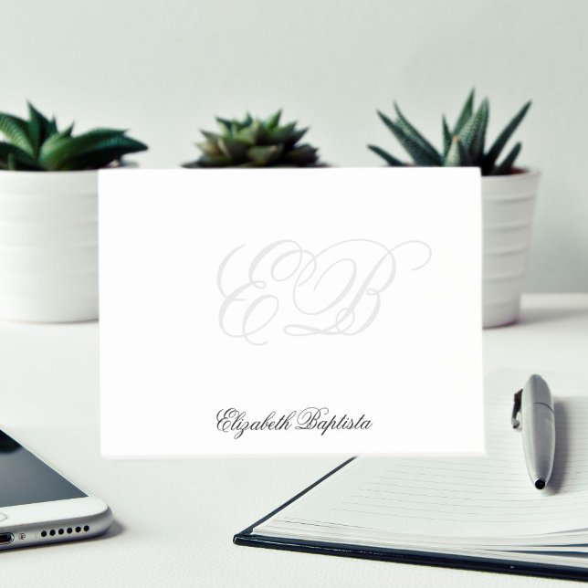 Black and White Simple Elegant Monogram Post-it Notes (Black and White Simple Elegant Monogram Post-it Notes)