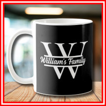 Black and White | Simple Family Name Monogram 