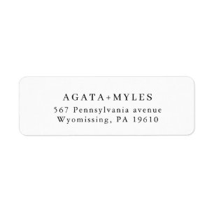 Black and White Simple Formal Return Address