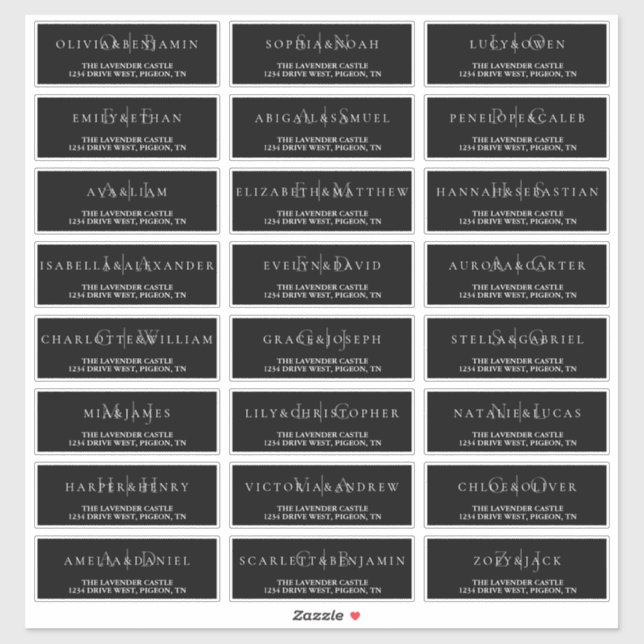 Black and White Simple Formal Wedding New Address (Sheet)