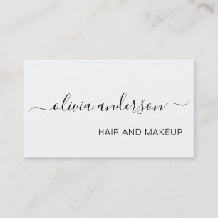 Black and White Simple Hair Makeup Salon Business Card