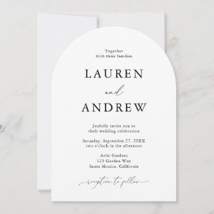 Black and White Simple Minimalist 4 Wedding Invitation
