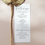 Black and white simple minimalist script wedding programme<br><div class="desc">Black and white simple minimalist script wedding program. Please contact me if you need additional items.</div>