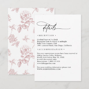 Black and White Simple Minimalist Wedding Details Enclosure Card