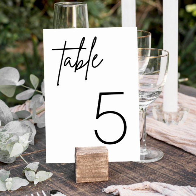 Black and White Simple Minimalist Wedding Table Number (Creator Uploaded)