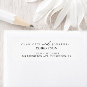 Black and White Simple Modern Return Address