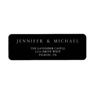 Black and White Simple Name Address Wedding