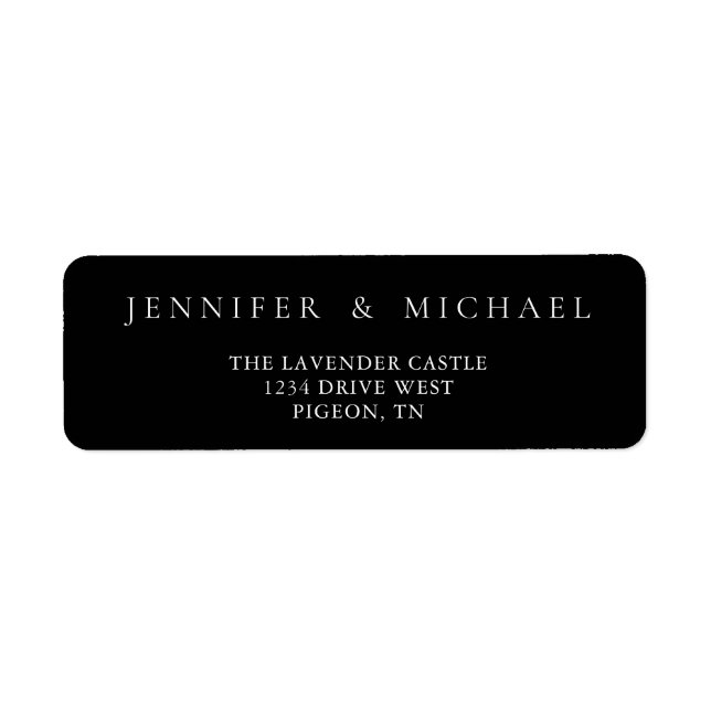 Black and White Simple Name Address Wedding (Front)