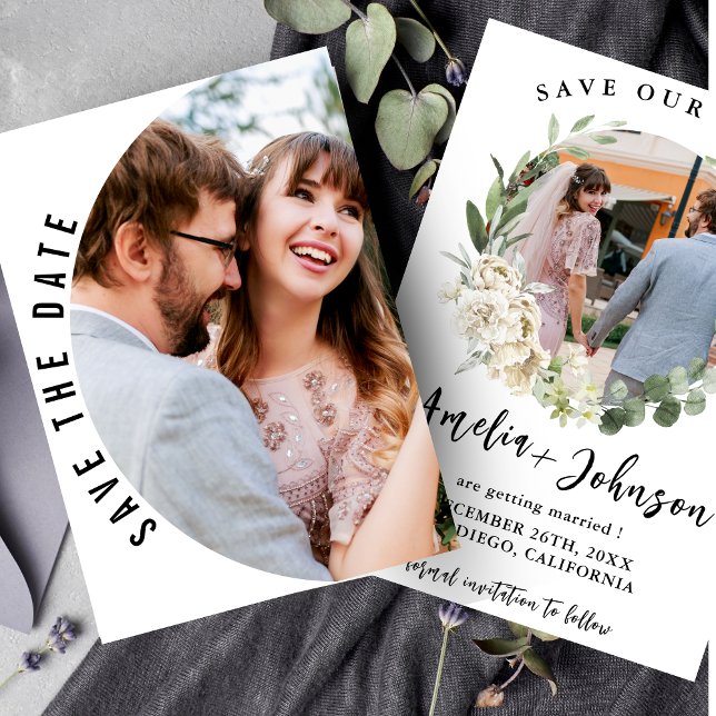 Black and White Simple Photo Wedding  Save The Date (Creator Uploaded)