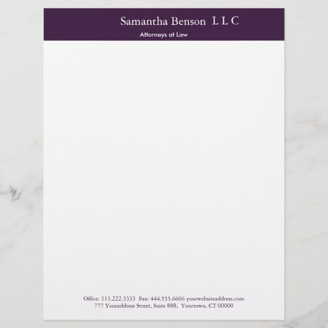 Black and White Simple Professional Custom Letterhead (Front)