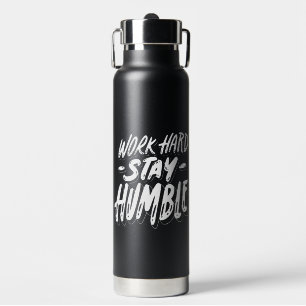 Black and White Simple Quote Typography  Water Bottle