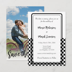 Black and white simple save the date