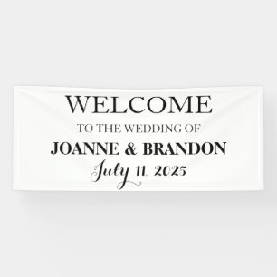 Black and White Simple Script Minimalist Wedding Banner