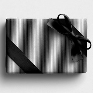 Black and white simple striped Christmas holiday Wrapping Paper