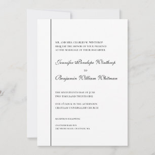 Black and White Simply Elegant Wedding Invitation