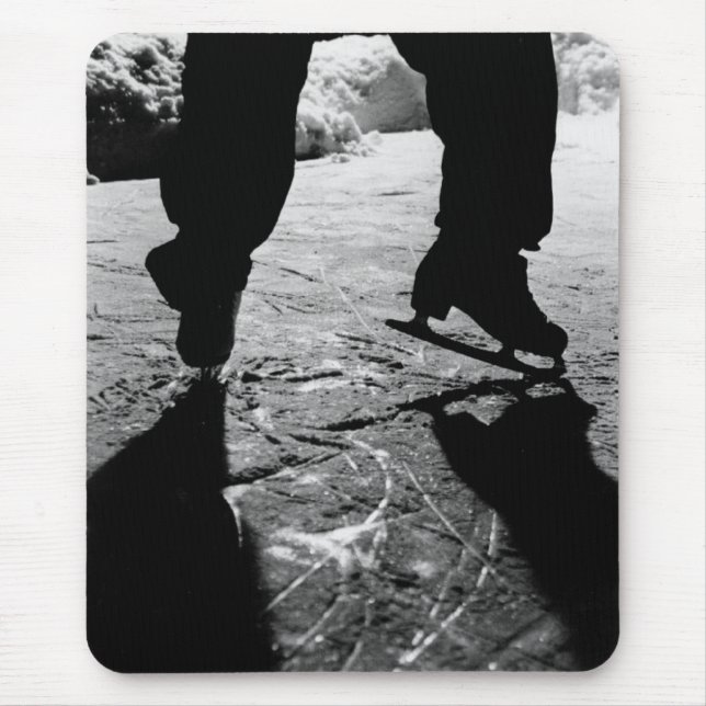 Black and White Skates Silhouette Mouse Mat (Front)