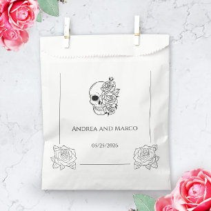 Black And White Skull Gothic Wedding  Favour Bags