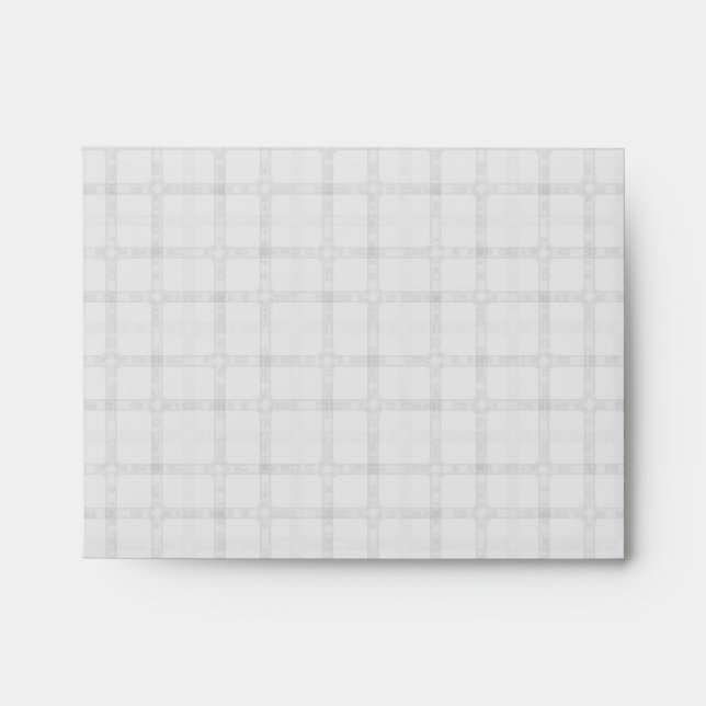 Black and White Skull. On Grey Check. Envelope (Front)