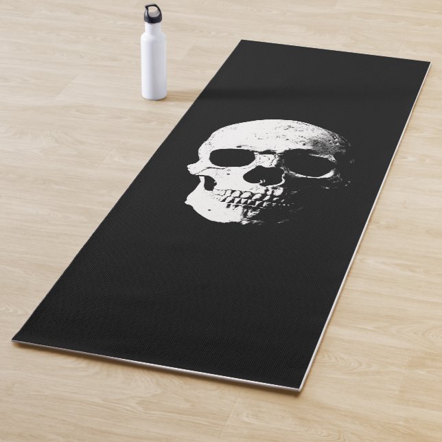Black And White Skull Pop Art Fitness Template Yoga Mat (In Situ)