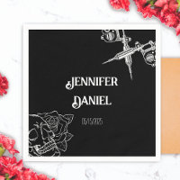 Black and White Skull Tattoo Wedding