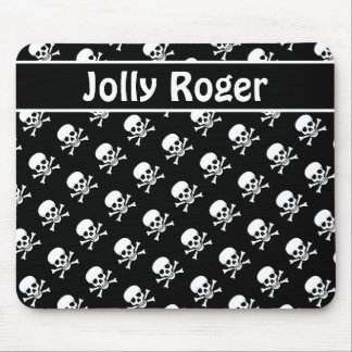Black and White Skulls Mousepad w/ Custom Text