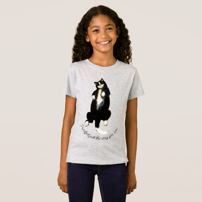 Black and white sleeping cat T-Shirt (Front Full)