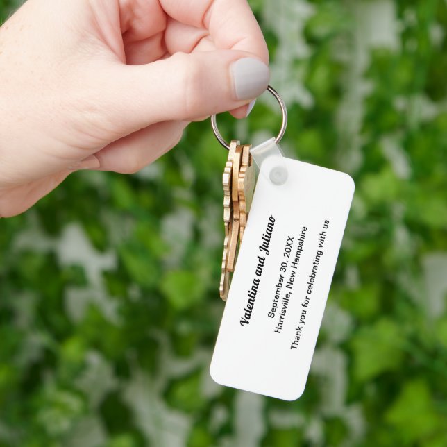 Black and White Slim Wedding Keychain (Hand)