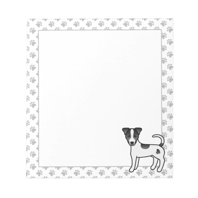 Black And White Smooth Coat Parson Russell Terrier Notepad (Front)