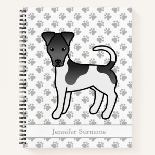 Black And White Smooth Fox Terrier Cute Dog & Name Notebook