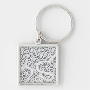 Black and White Snake Scale Key Ring