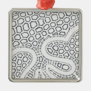 Black and White Snake Scale Metal Tree Decoration