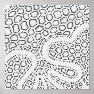 Black and White Snake Scale Poster