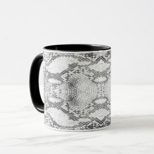 Black and White Snake Skin Print Mug