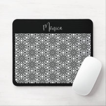 Black and White Snowflake Flower Pattern