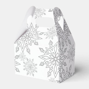 Black and white snowflake gift box